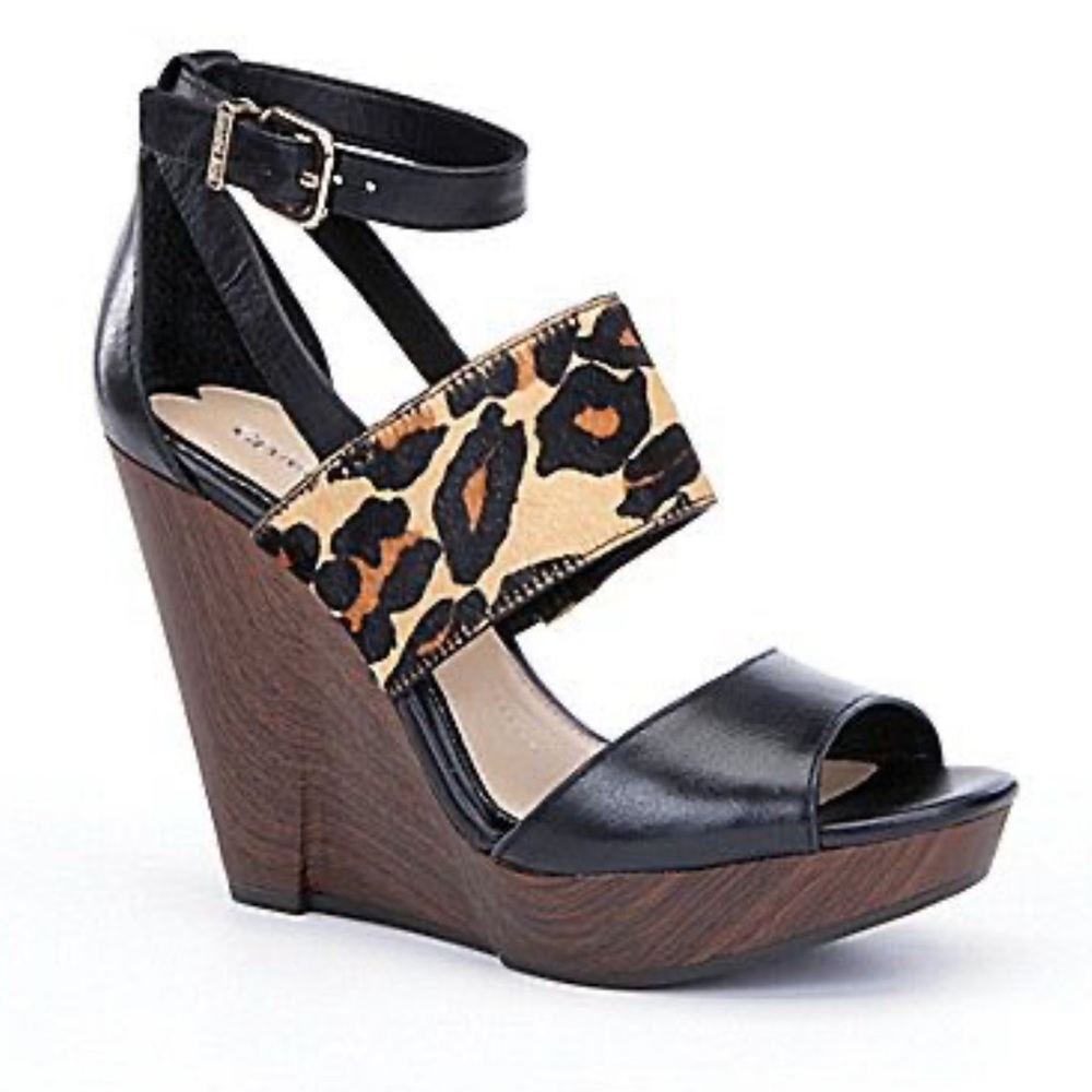 Gianni Bini Aleah Leopard wedge sandals
